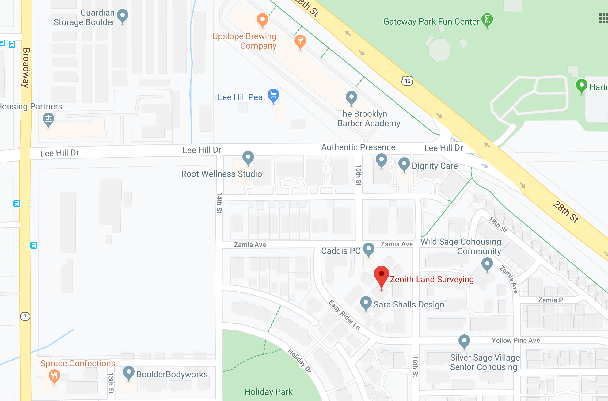 Zenith Land Surveying Location Map